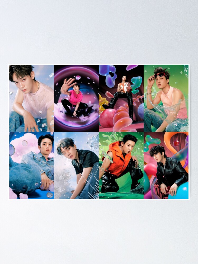 EXO poster CREAM SODA COMEBACK kpop boy group we are one exo l