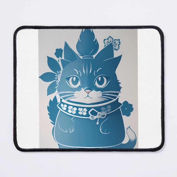 Artikelvorschau, Cyanotype Artistry: Samurai Cat entworfen und verkauft von Mechanical-Artt.