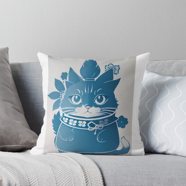 Aperçu de l'œuvre Cyanotype Artistry: Samurai Cat créée et vendue par Mechanical-Artt.
