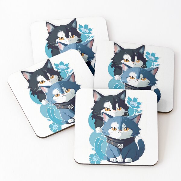 Item preview, Mystical Cyanotype Samurai Cats designed and sold by Mechanical-Artt.