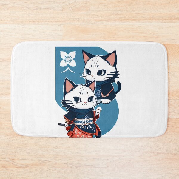 Item preview, Dynamic Cyanotype Samurai Cats designed and sold by Mechanical-Artt.