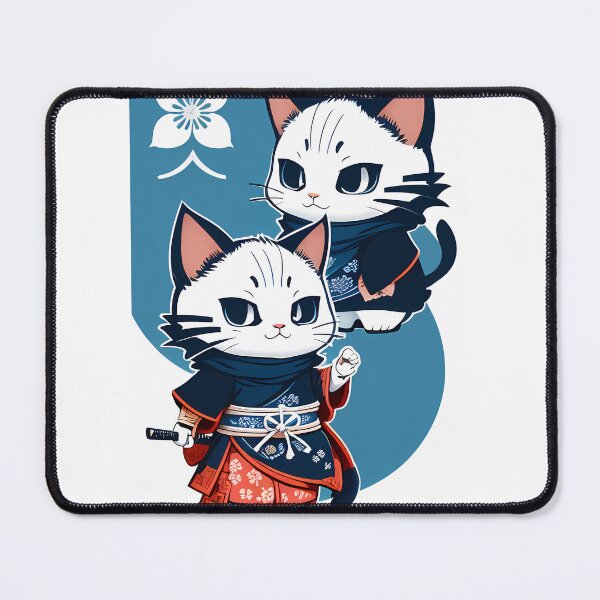 Item preview, Dynamic Cyanotype Samurai Cats designed and sold by Mechanical-Artt.