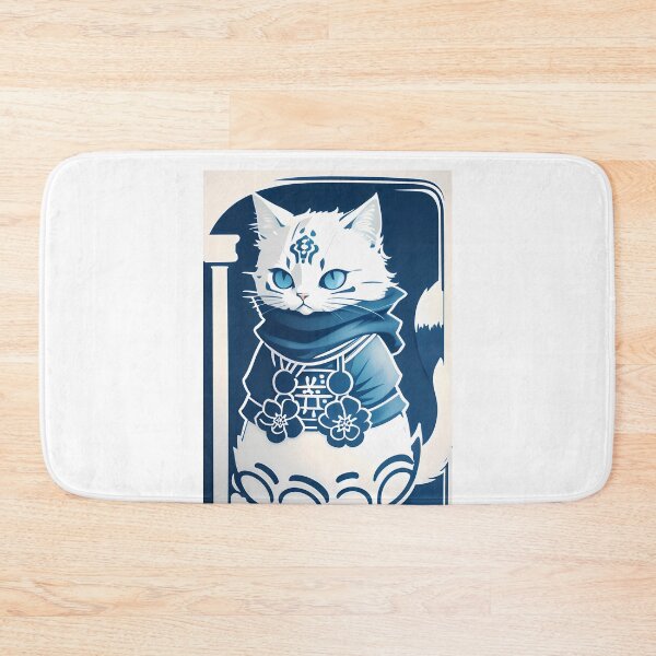 Item preview, Expressive Cyanotype Samurai Cat designed and sold by Mechanical-Artt.
