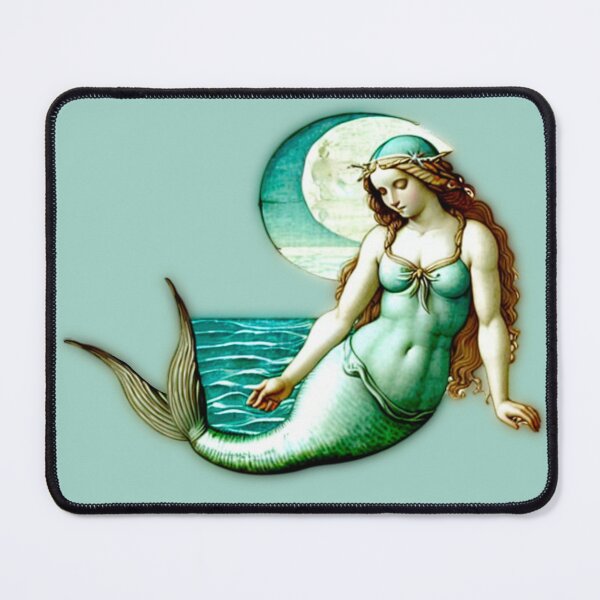 Item preview, MOON MERMAID MAIDEN Classical Renaissance Siren of the Sea Inspired by Leonardo da Vinci designed and sold by BadassBazaar.