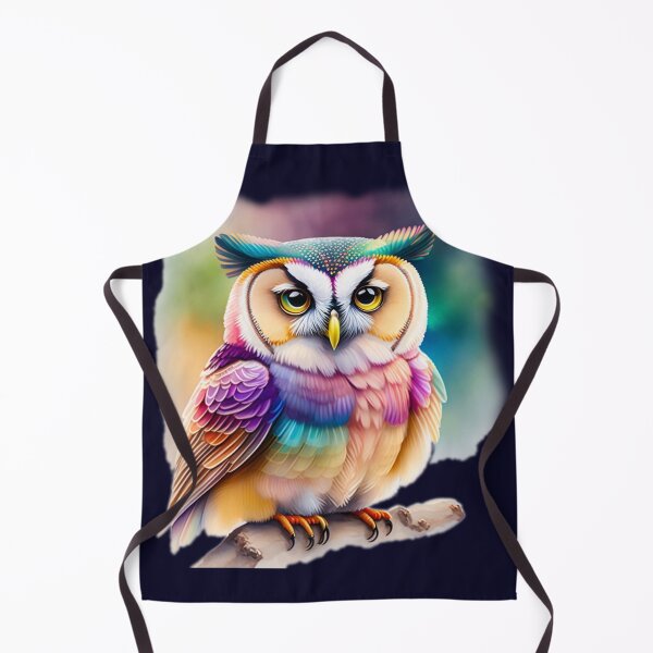 Item preview, Rainbow owl on the tree branch designed and sold by Magical-bear.