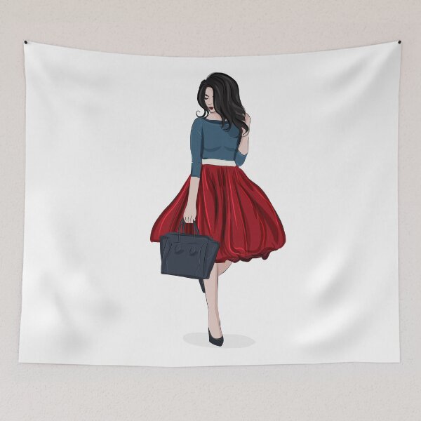 Item preview, Romantic look, girl in red skirt designed and sold by Milatoo.