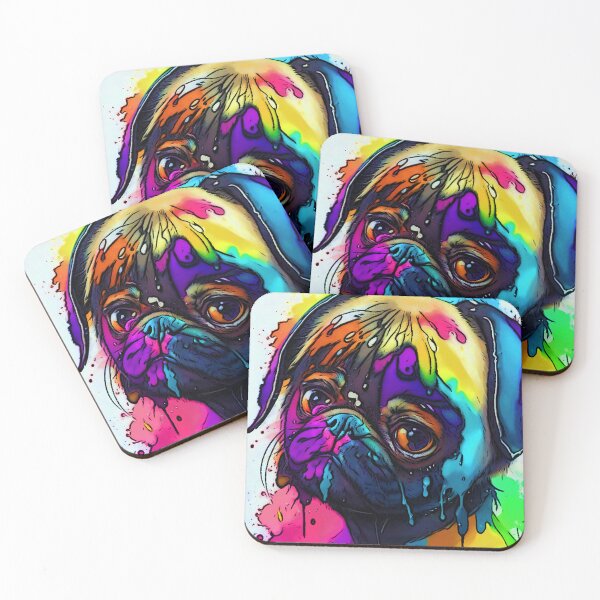 Item preview, Pug in Watercolor Splatter 2 designed and sold by RedBluffTraders.