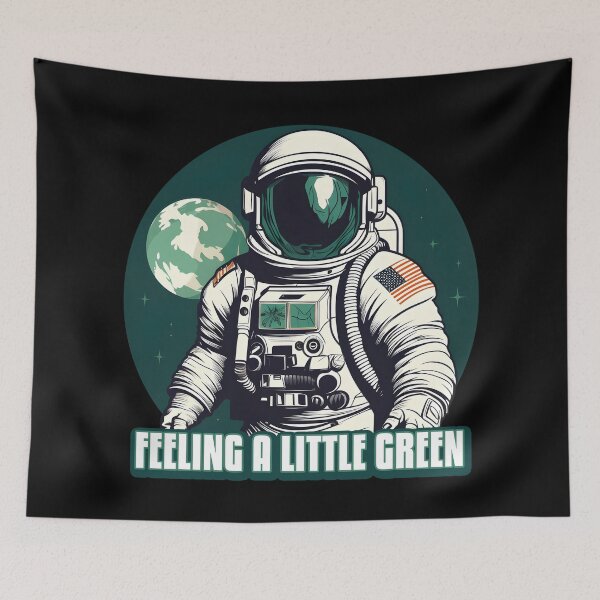 Item preview, Cartoon Style Astronaut in Space | Feeling a Little Green designed and sold by 24hSpaceMadness.