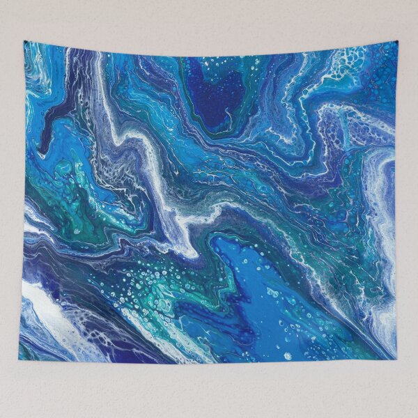 Item preview, ROYAL BLUE MARBLE PAINT POUR designed and sold by BridgetBresser.