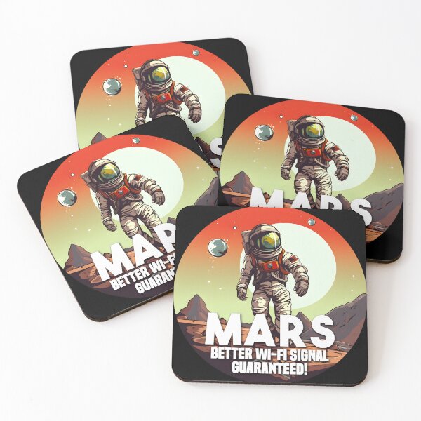Item preview, Funny Cartoon Astronaut on Mars | Mars - Better Wi-Fi Signal Guaranteed! designed and sold by 24hSpaceMadness.