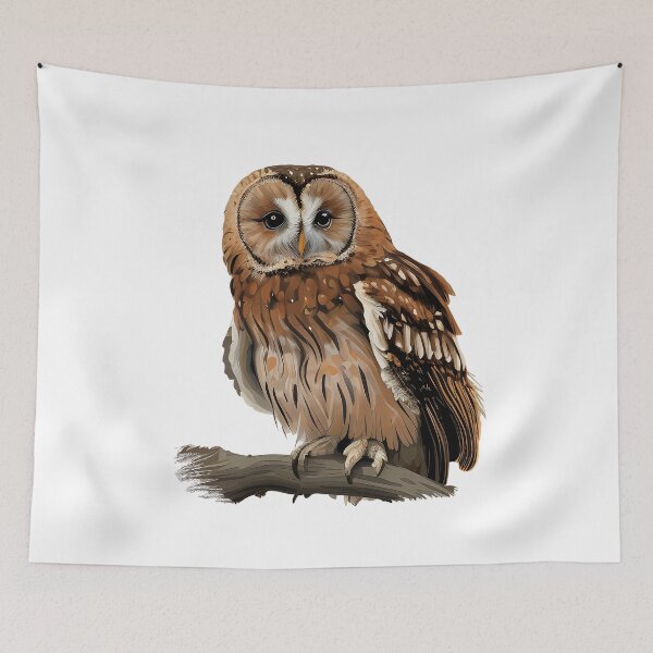 Item preview, Tawny Owl on a branch designed and sold by naturemenagerie.