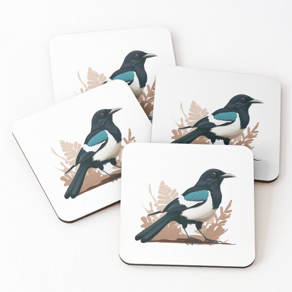 Item preview, A proud magpie with a turquoise stripe designed and sold by naturemenagerie.