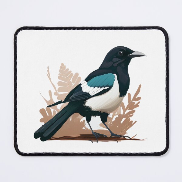 Item preview, A proud magpie with a turquoise stripe designed and sold by naturemenagerie.