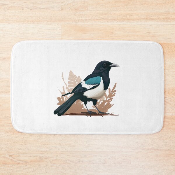 Item preview, A proud magpie with a turquoise stripe designed and sold by naturemenagerie.