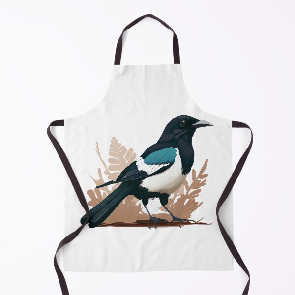 Item preview, A proud magpie with a turquoise stripe designed and sold by naturemenagerie.