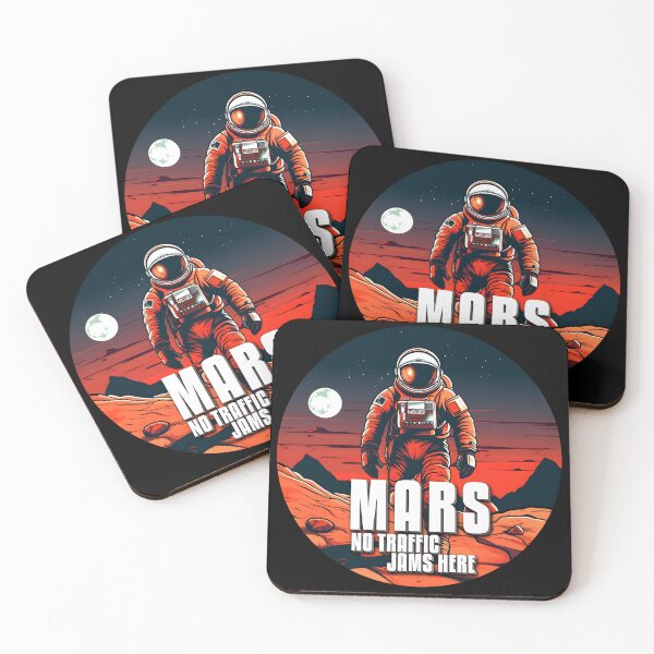 Item preview, Cartoon Astronaut on Mars | Mars - No Traffic Jams designed and sold by 24hSpaceMadness.