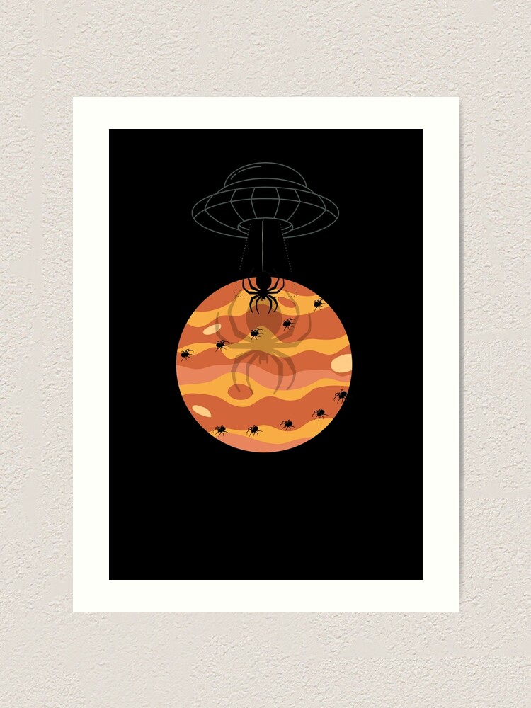 Spiders from Mars Art Print by Drawn for You