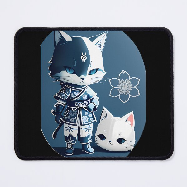 Item preview, Majestic Cyanotype Samurai Cat Warrior designed and sold by Mechanical-Artt.