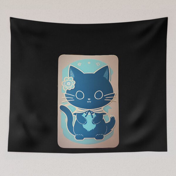 Item preview, Cyanotype Symbolism: Samurai Cat Journey designed and sold by Mechanical-Artt.