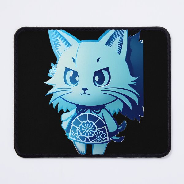 Item preview, Ethereal Cyanotype Samurai Cat Warrior designed and sold by Mechanical-Artt.