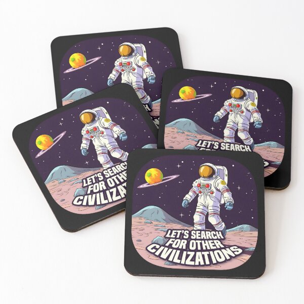 Item preview, Cartoon Astronaut on Planet | Let's Search for Other Civilizations designed and sold by 24hSpaceMadness.