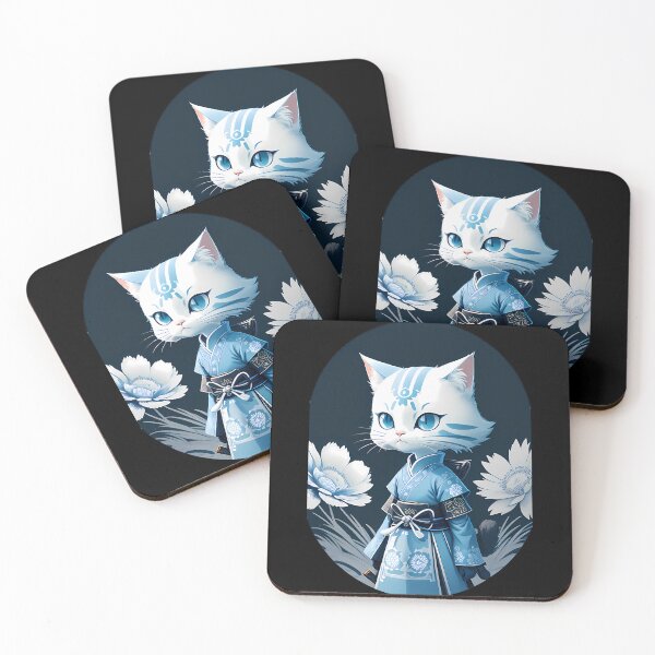 Item preview, Cyanotype Samurai cat Spirit designed and sold by Mechanical-Artt.