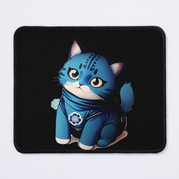 Item preview, Cyanotype Samurai Cat Warrior's Resolve designed and sold by Mechanical-Artt.