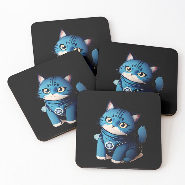 Item preview, Cyanotype Samurai Cat Warrior's Resolve designed and sold by Mechanical-Artt.