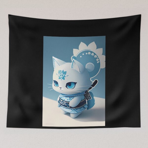 Item preview, Cyanotype Samurai Cat Essence designed and sold by Mechanical-Artt.