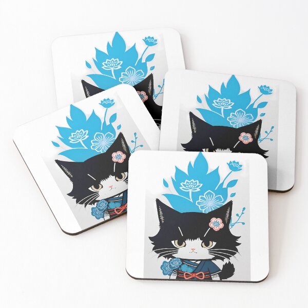 Item preview, Graceful Cyanotype Samurai Feline designed and sold by Mechanical-Artt.