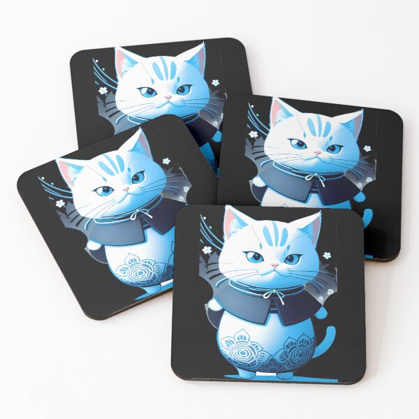 Item preview, Cyanotype Samurai Cat Elegance designed and sold by Mechanical-Artt.