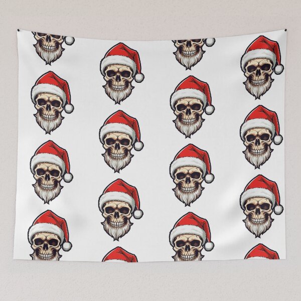 Item preview, Christmas Skull Wearing Santa Hat | Merry Christmas 2023 Ho Ho Ho designed and sold by CoolHippoQuotes.