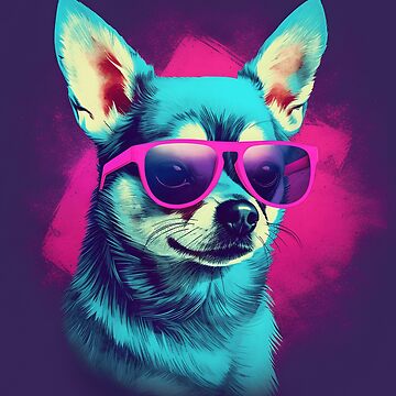 Cute Chihuahua Lisa Frank Style Sticker Sticker for Sale by  SoulShineSupply