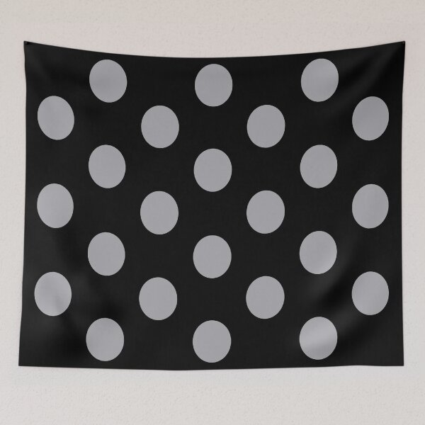 Item preview, Large METALLIC SILVER GREY and BLACK POLKA DOTS designed and sold by RachelMacht.