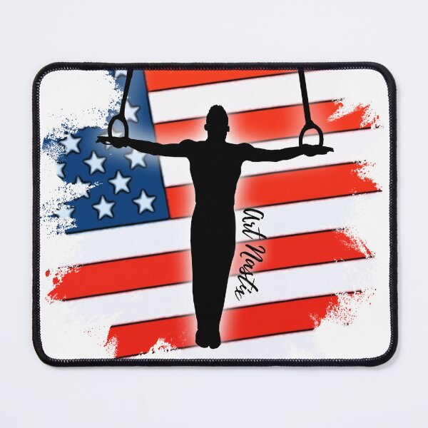 Item preview, Male Gymnast Silhouette Art American Flag designed and sold by ArtNastix.