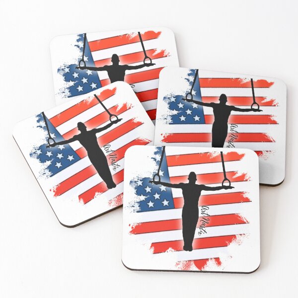 Item preview, Male Gymnast Silhouette Art American Flag designed and sold by ArtNastix.