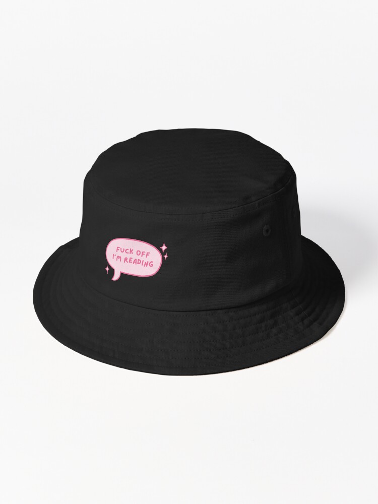 Thumbnail 1 von 6, Bucket Hat, Verpiss dich, ich lese - rosa süße Sprechblase designt und verkauft von catdiasart.