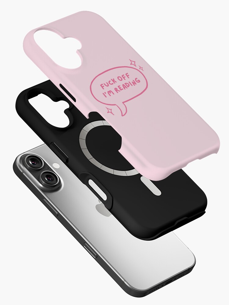 Thumbnail 2 von 4, iPhone-Hülle, Verpiss dich, ich lese - rosa süße Sprechblase designt und verkauft von catdiasart.