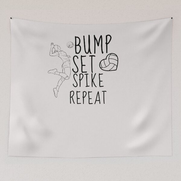 Item preview,  Bump Set Spike Repeat Volleyball   - Funny Volleyball Player Quotee designed and sold by unique things.