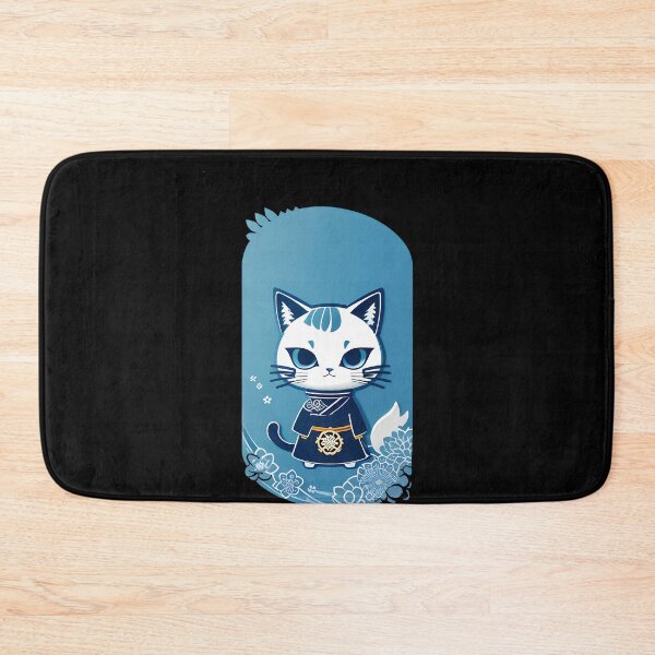 Item preview, Mysterious Cyanotype Samurai Cat Warrior designed and sold by Mechanical-Artt.