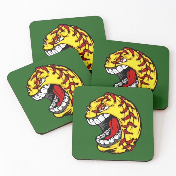 Item preview, Cartoon Fastpitch Softball with Screaming Face   	 designed and sold by smefdkbd10.