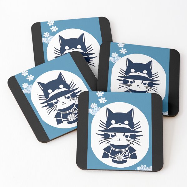 Item preview, Cyanotype Samurai Cat Warrior's Journey designed and sold by Mechanical-Artt.