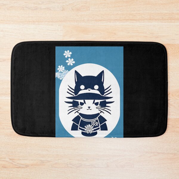 Item preview, Cyanotype Samurai Cat Warrior's Journey designed and sold by Mechanical-Artt.