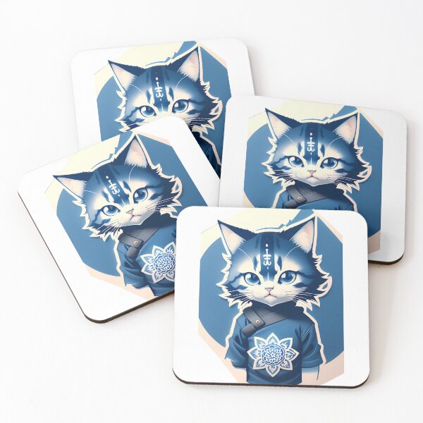 Item preview, Cyanotype Samurai Cat Warrior's Strength designed and sold by Mechanical-Artt.