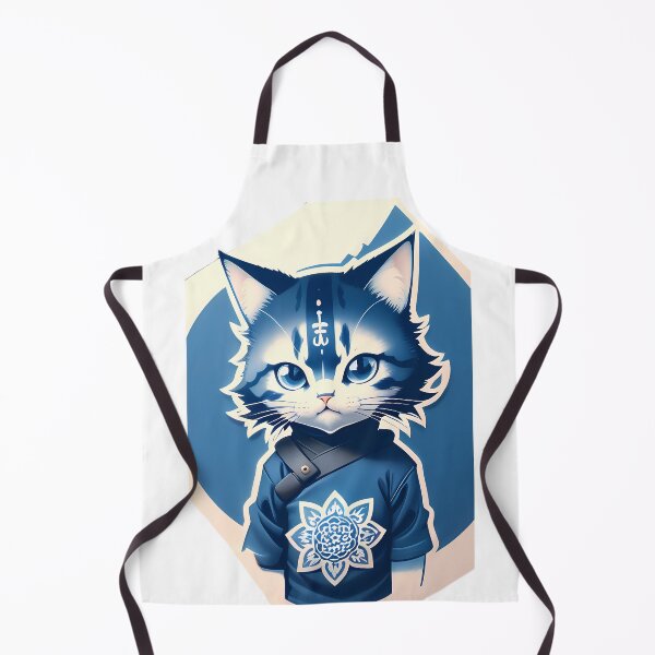 Item preview, Cyanotype Samurai Cat Warrior's Strength designed and sold by Mechanical-Artt.