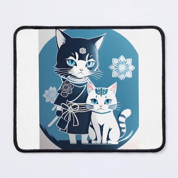 Item preview, Cyanotype Enigmatic Warrior Samurai Cat designed and sold by Mechanical-Artt.