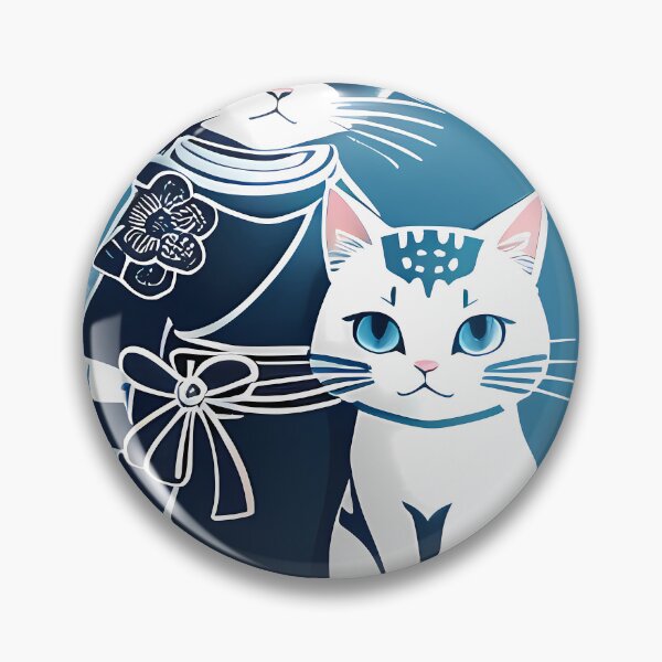 Item preview, Cyanotype Enigmatic Warrior Samurai Cat designed and sold by Mechanical-Artt.