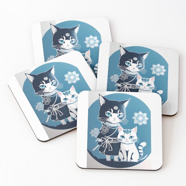 Item preview, Cyanotype Enigmatic Warrior Samurai Cat designed and sold by Mechanical-Artt.