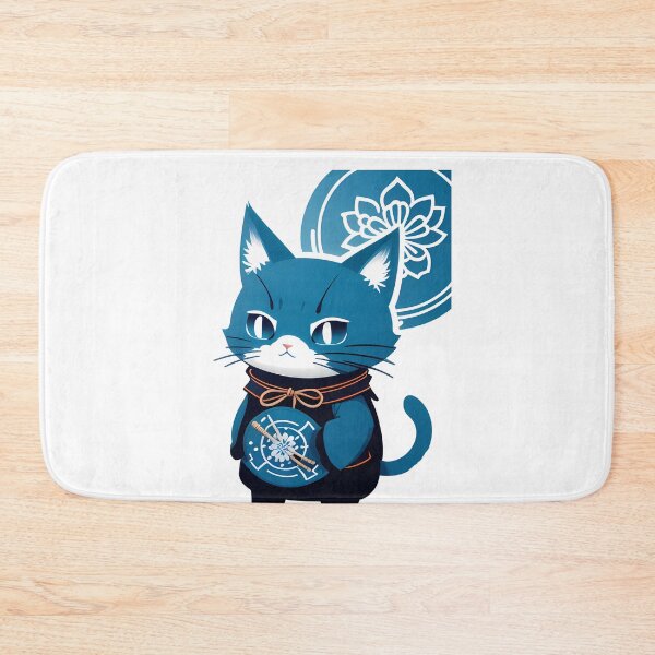 Item preview, Samurai Cat Elegance in Cyanotype designed and sold by Mechanical-Artt.