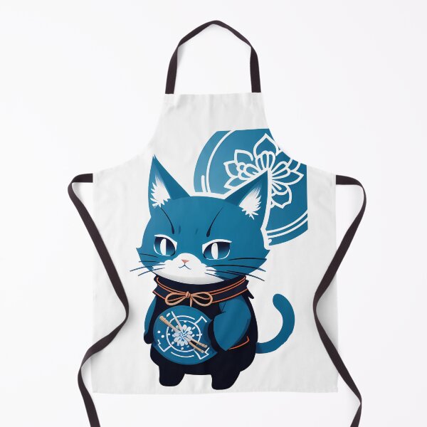 Item preview, Samurai Cat Elegance in Cyanotype designed and sold by Mechanical-Artt.